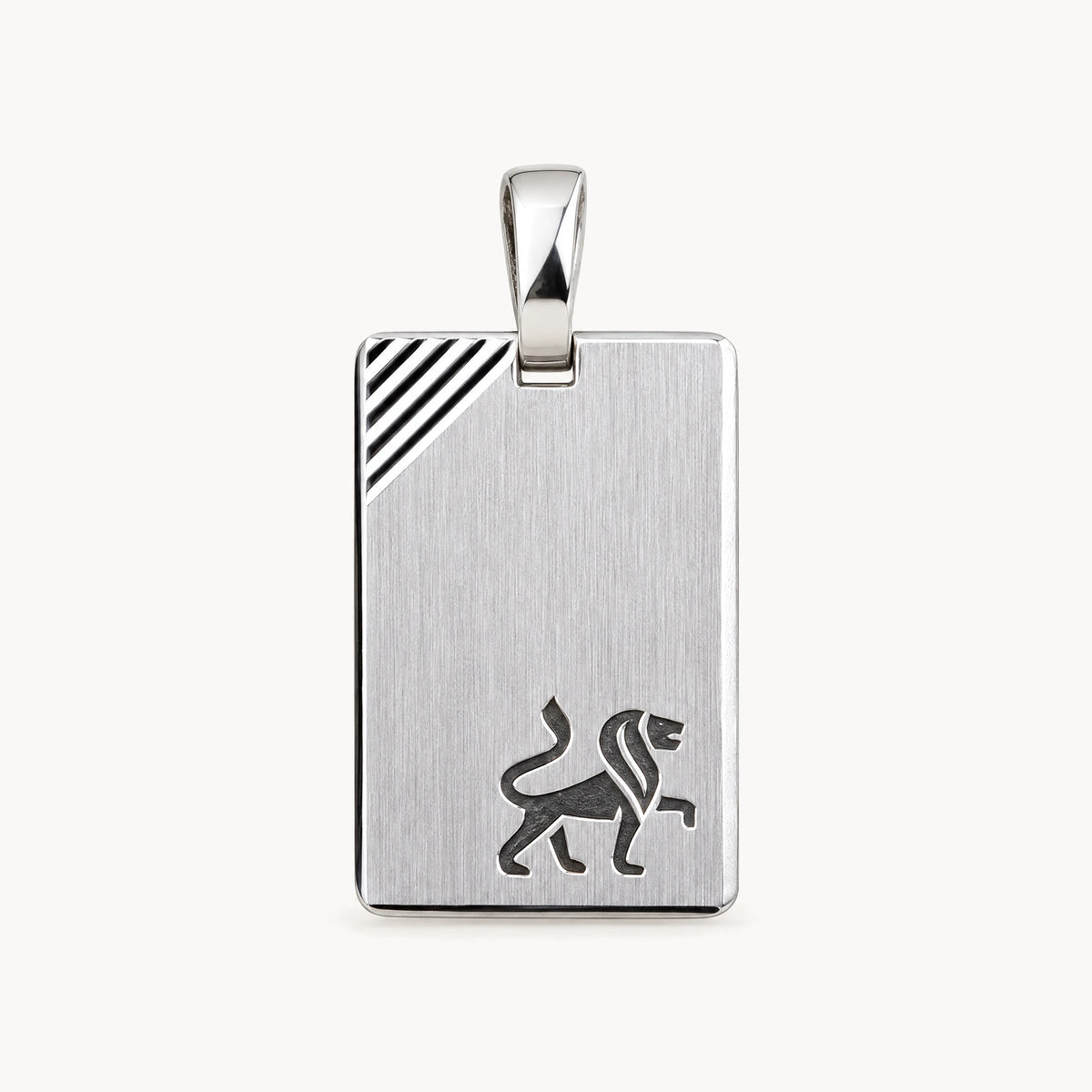 Sternzeichenanhänger in 925er Silber rhodiniert, mattiert – Sternzeichen Löwe
