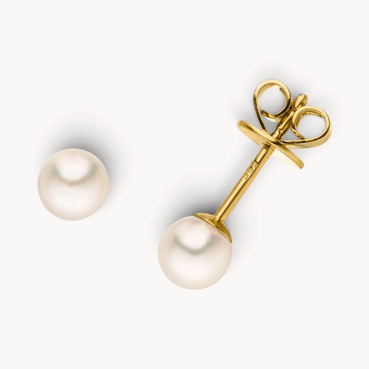 Ohrstecker in 585er Gelbgold mit Akoya-Zuchtperle