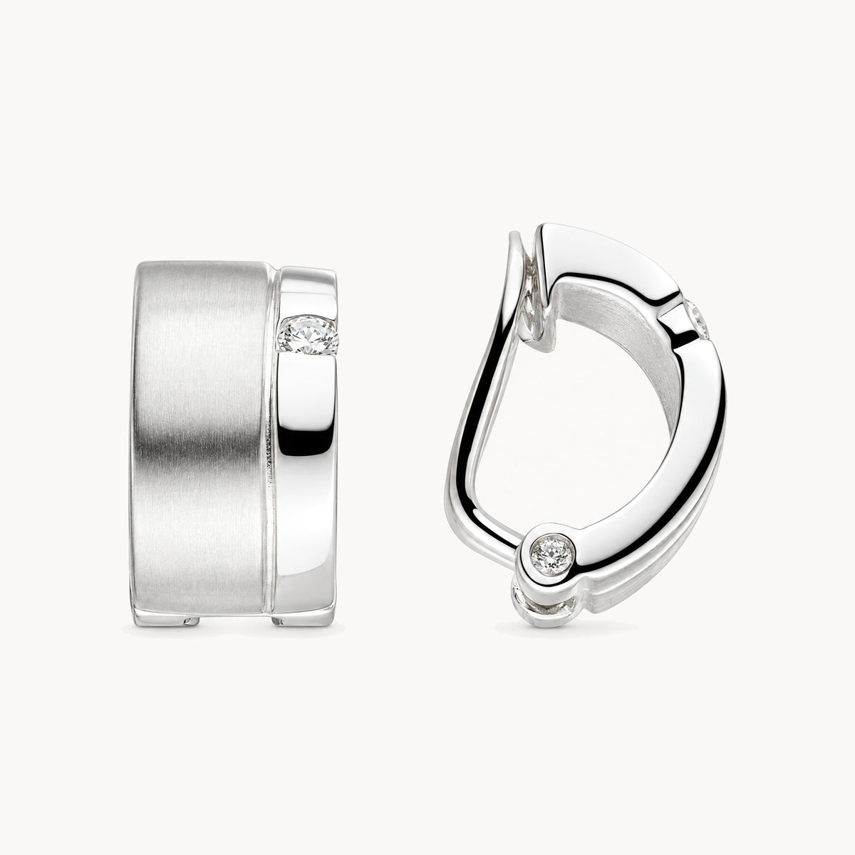 Ohrclip in 925er Silber mit Zirkonia