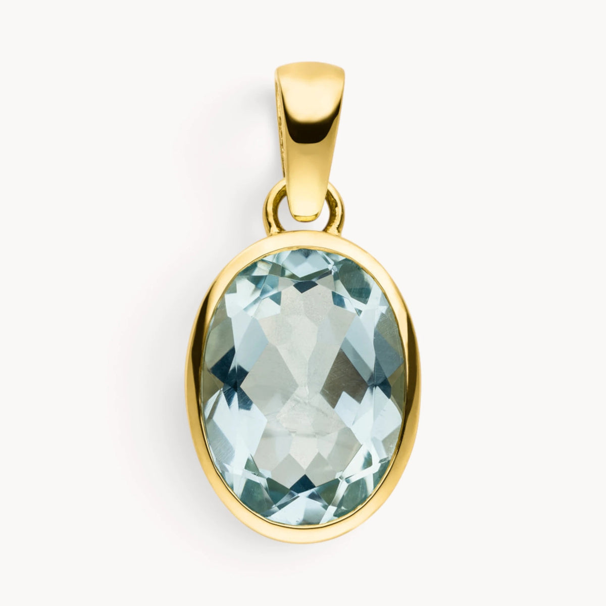 Anhänger in 585er Gelbgold mit Aquamarin