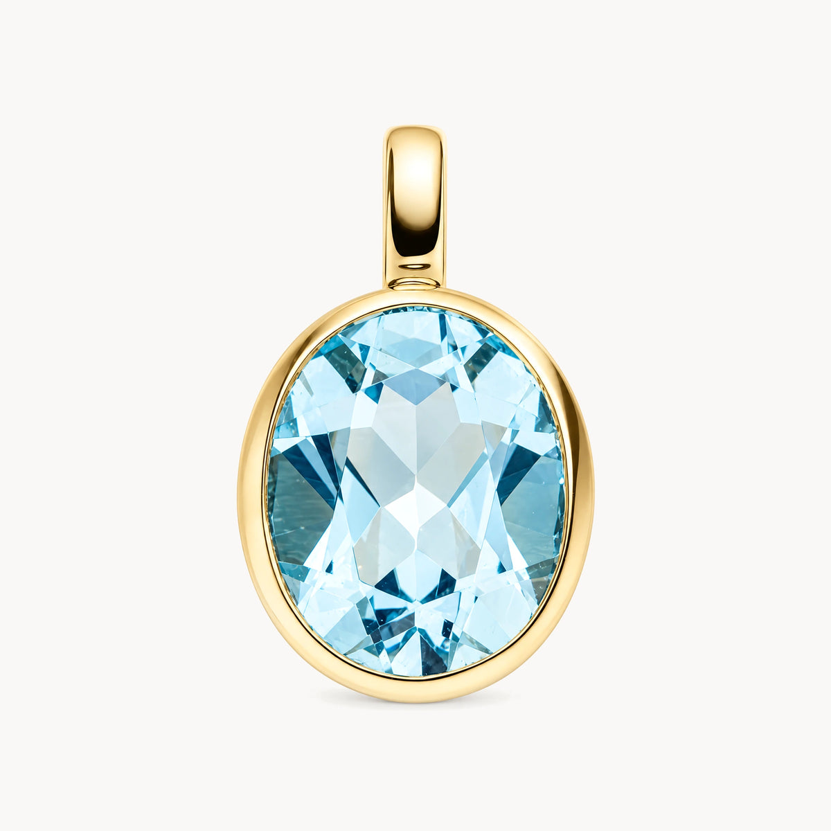Anhänger in 585er Gelbgold mit Blautopas