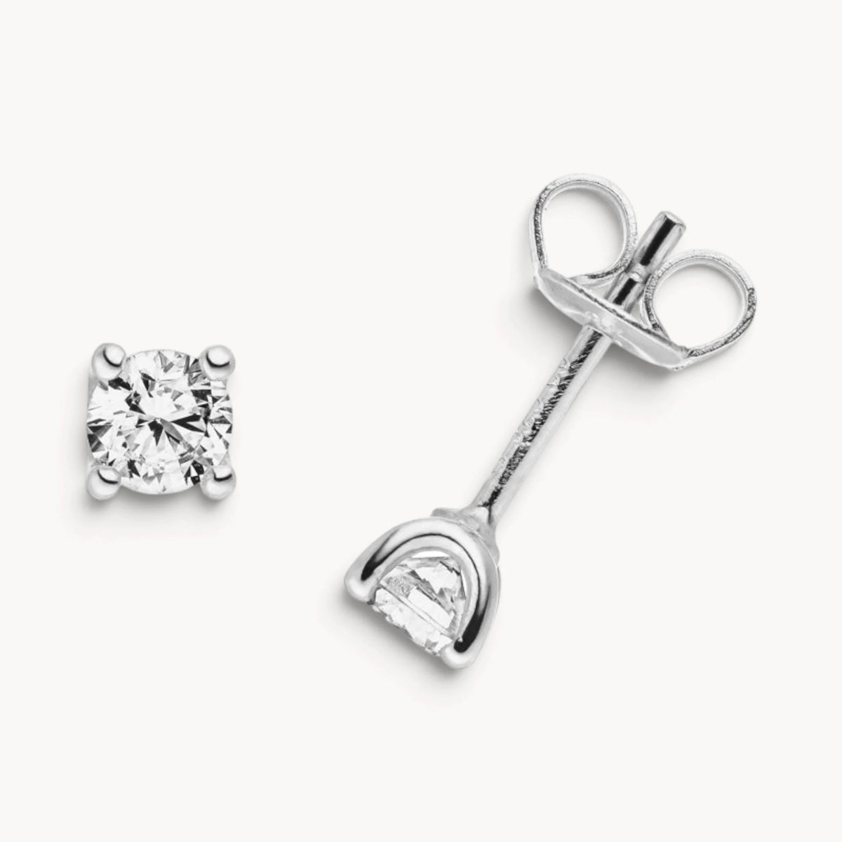 Ohrstecker in 925er Silber mit Zirkonia, 4er-Krappenfassung