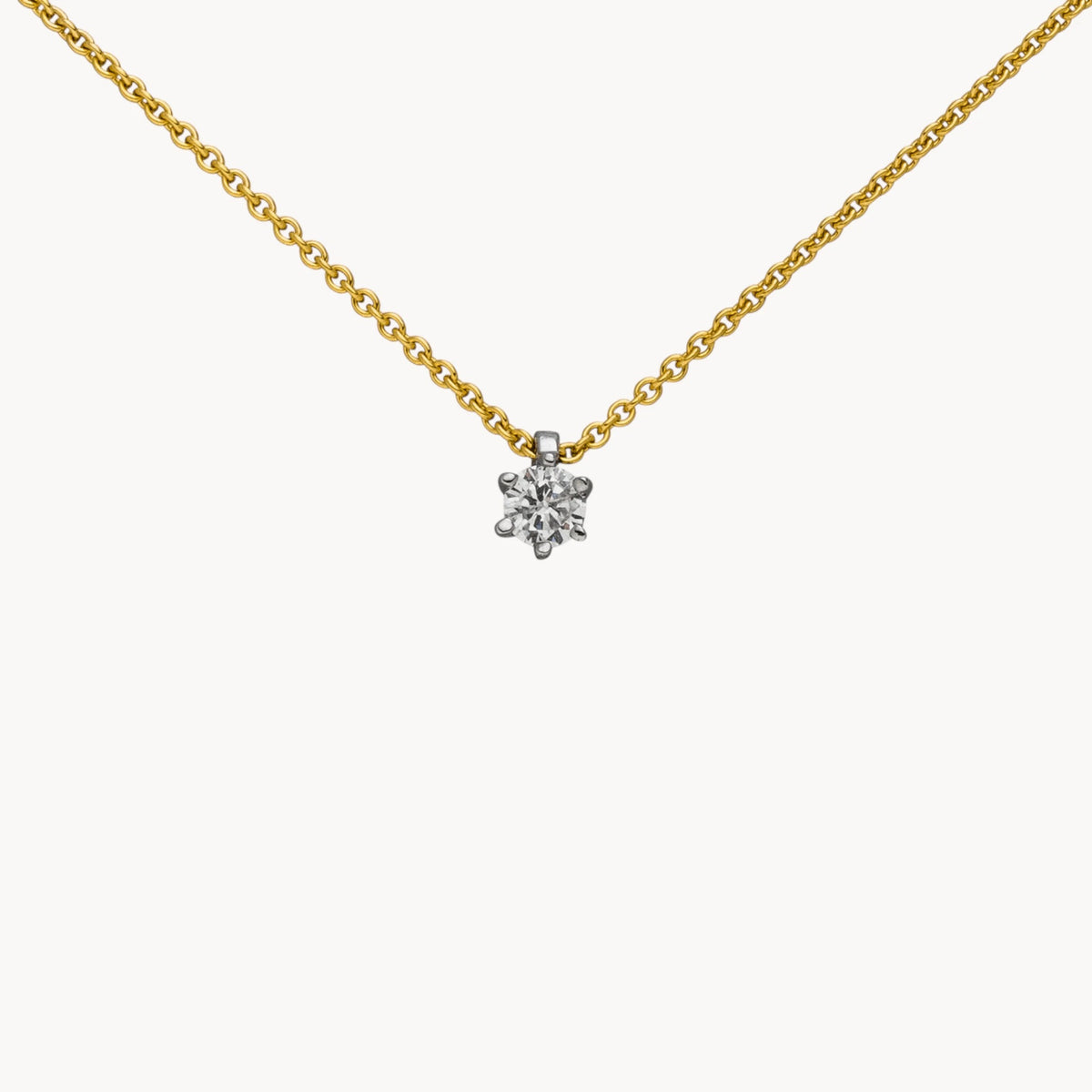 Collier in 950er Platin & 585er Gold mit Diamant