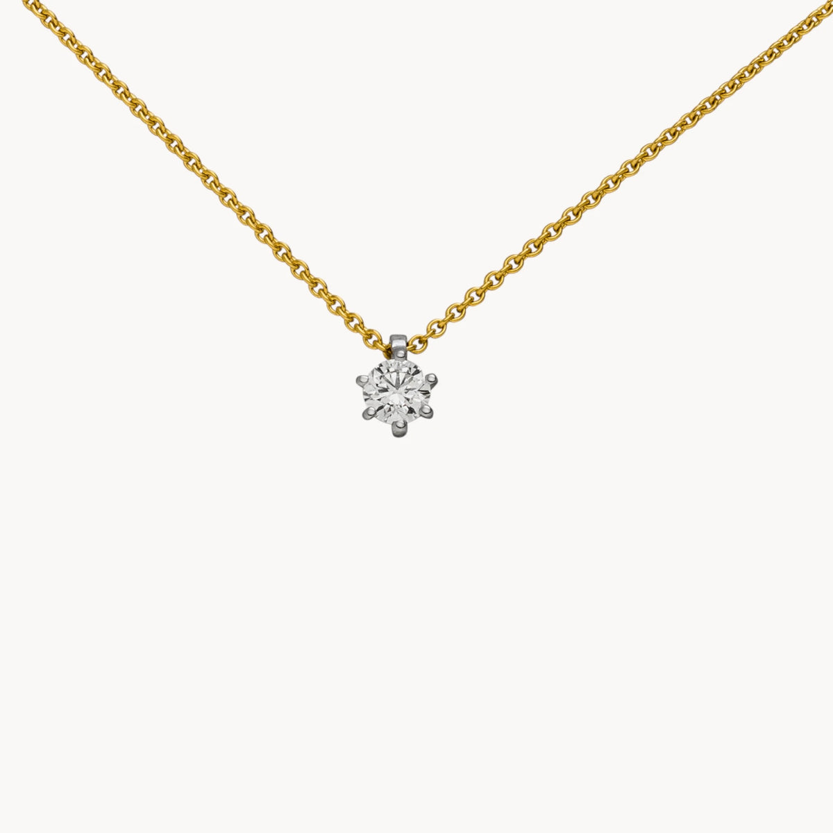 Collier in 950er Platin & 585er Gold mit Diamant