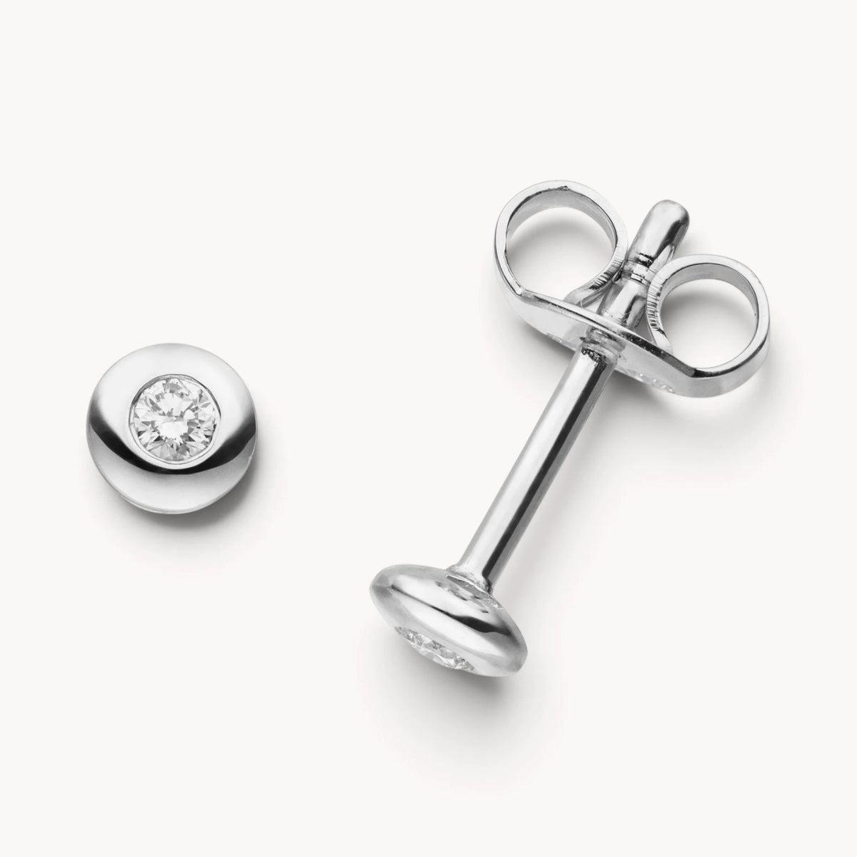 Ohrstecker in 585er Gold mit Diamant, Zargenfassung