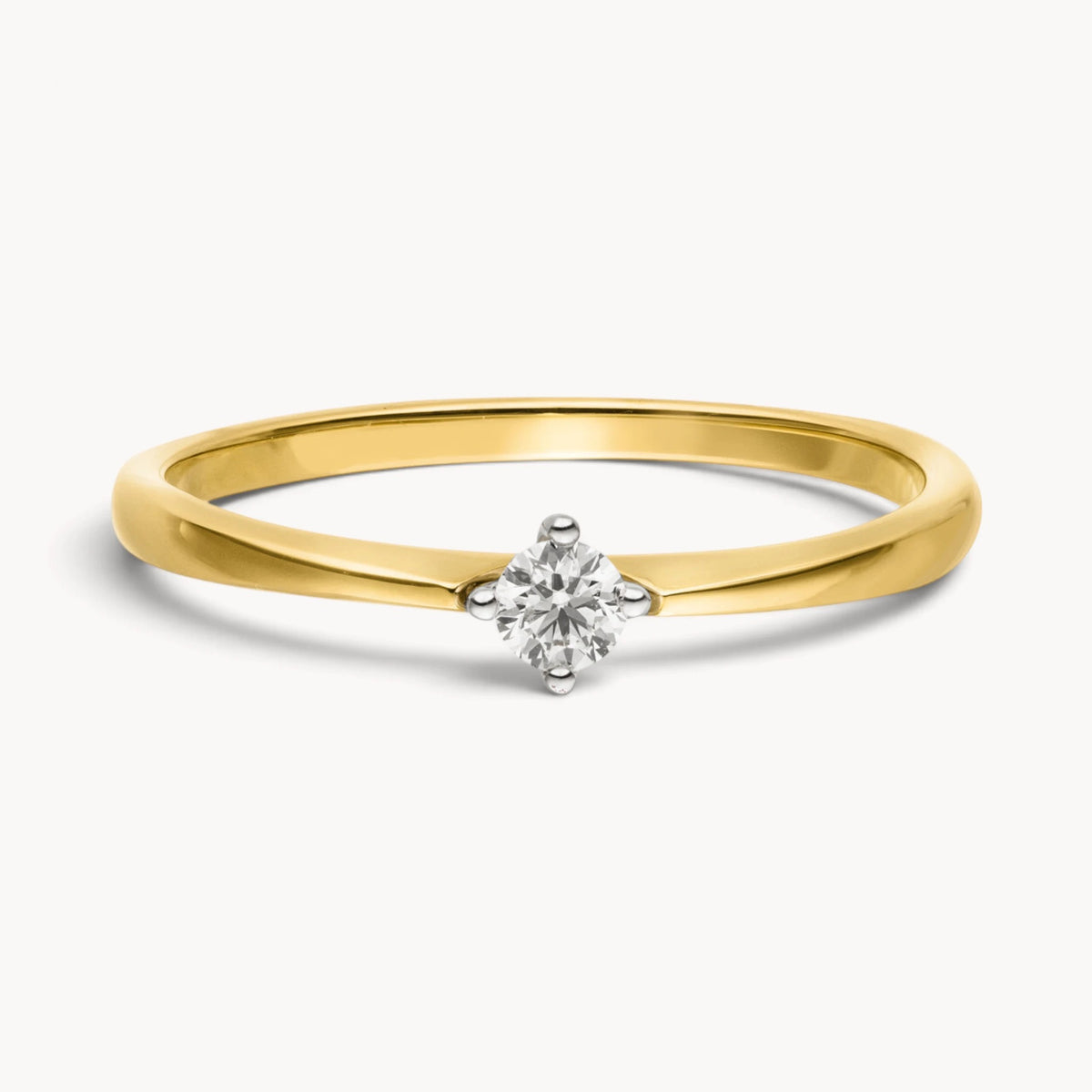 Solitärring in 585er Gold mit Diamant