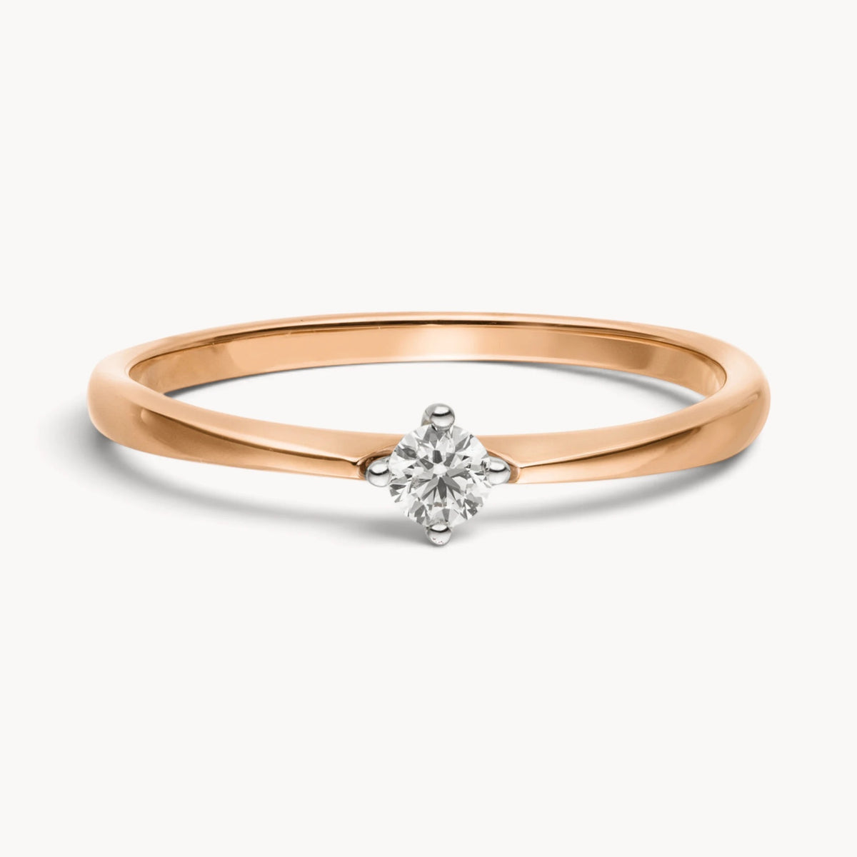 Solitärring in 585er Gold mit Diamant