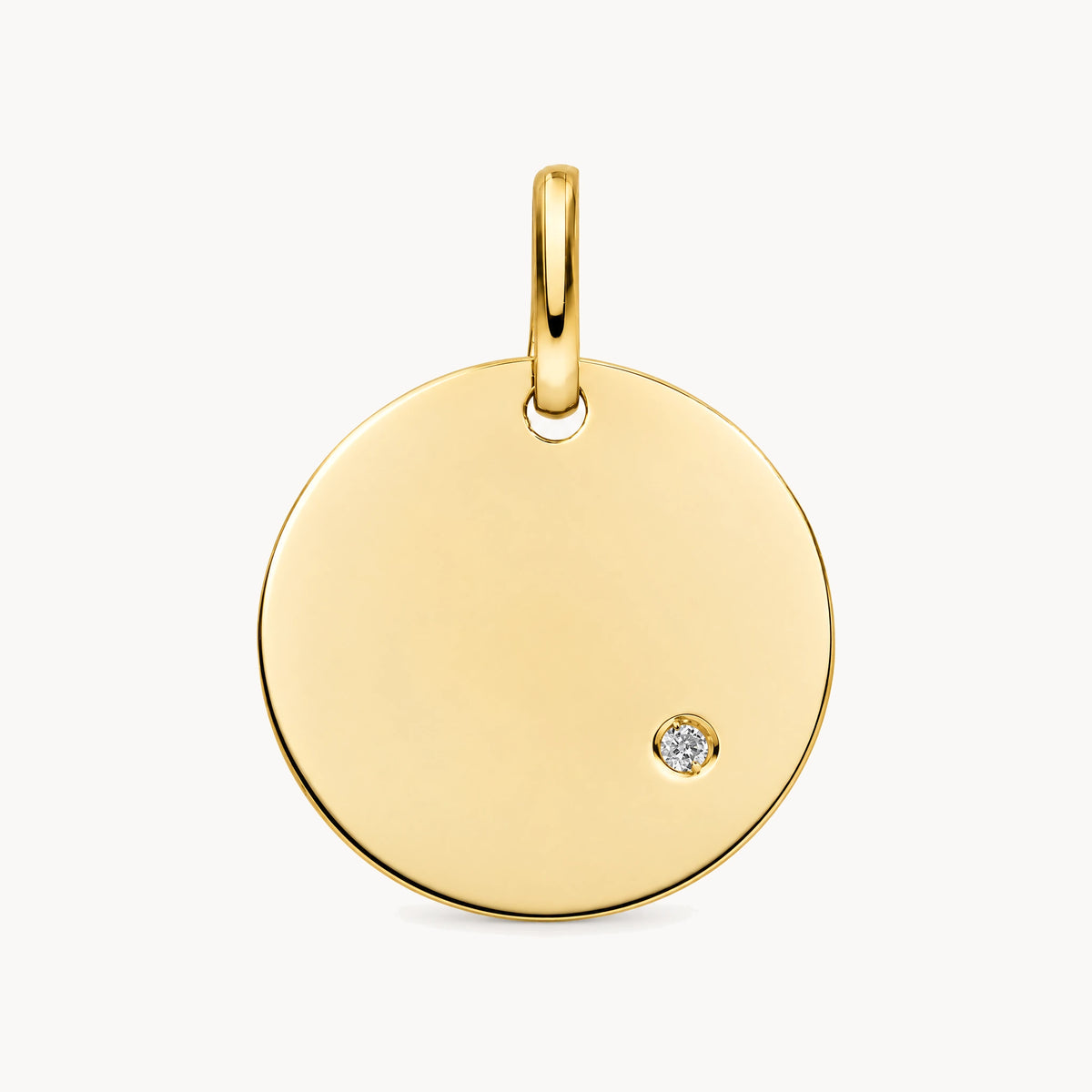 Gravuranhänger in 333er Gelbgold mit Diamant
