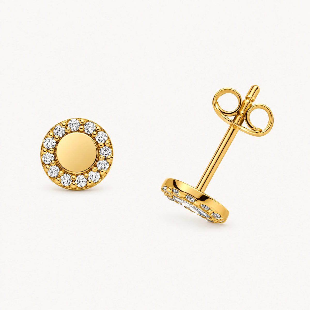 Ohrstecker in 925er Silber mit Zirkonia – gelb vergoldet