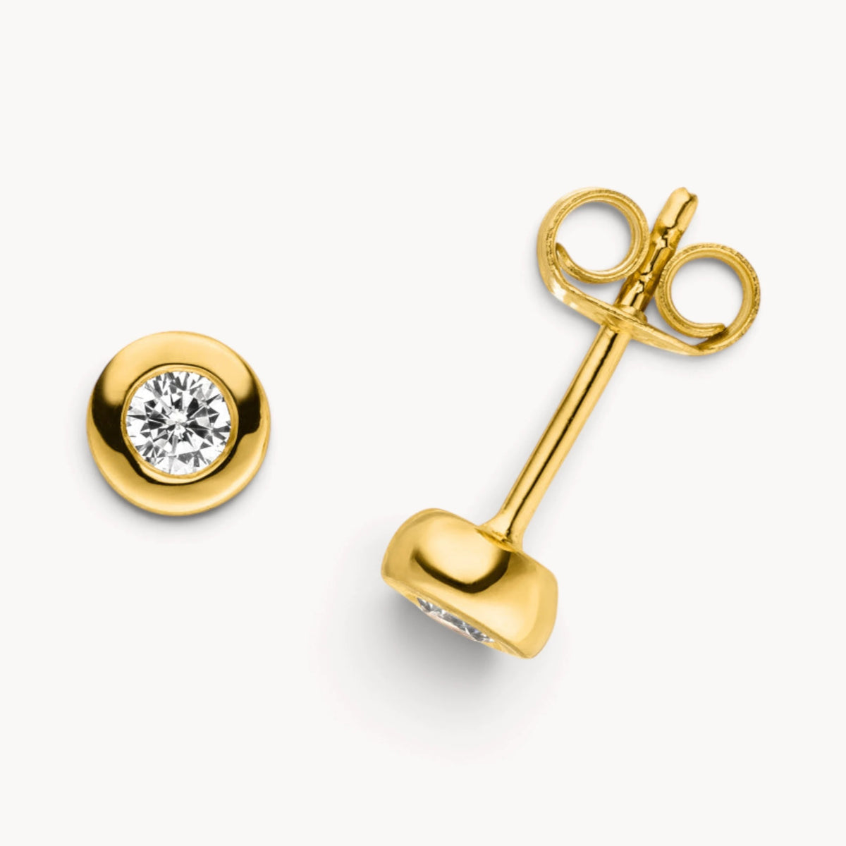 Ohrstecker in 925er Silber mit Zirkonia, Zargenfassung