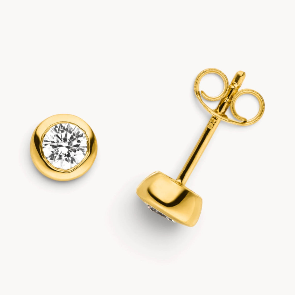Ohrstecker in 925er Silber mit Zirkonia, Zargenfassung