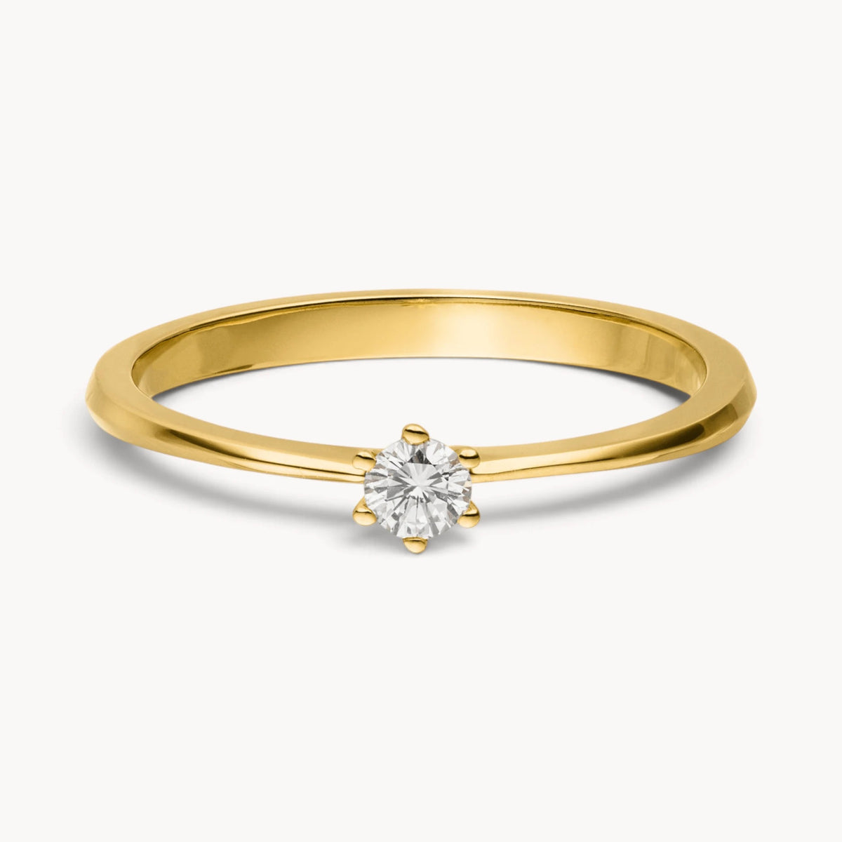 Solitärring in 585er Gold mit Diamant
