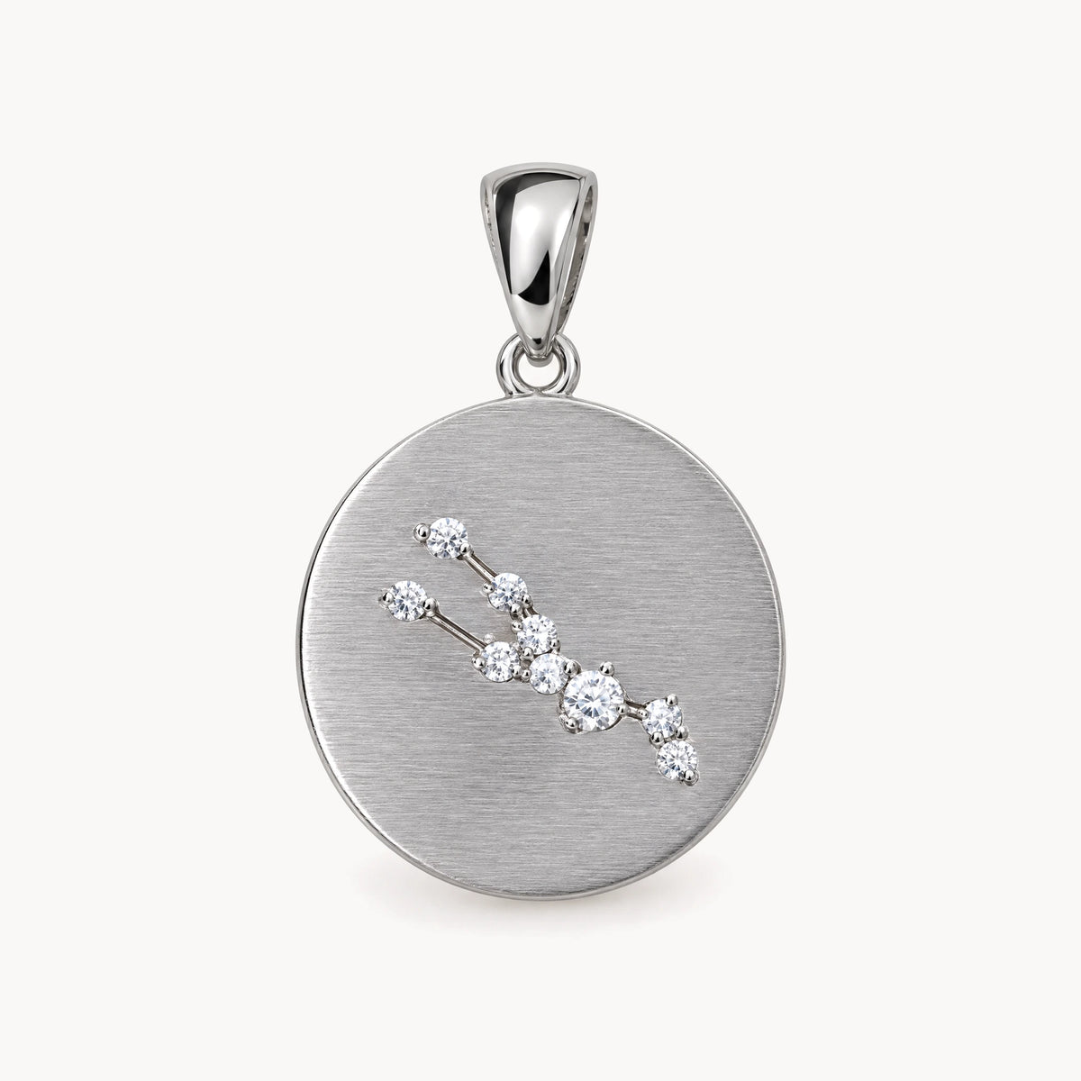 Sternzeichenanhänger in 925er Silber rhodiniert mit Zirkonia – Sternzeichen Stier