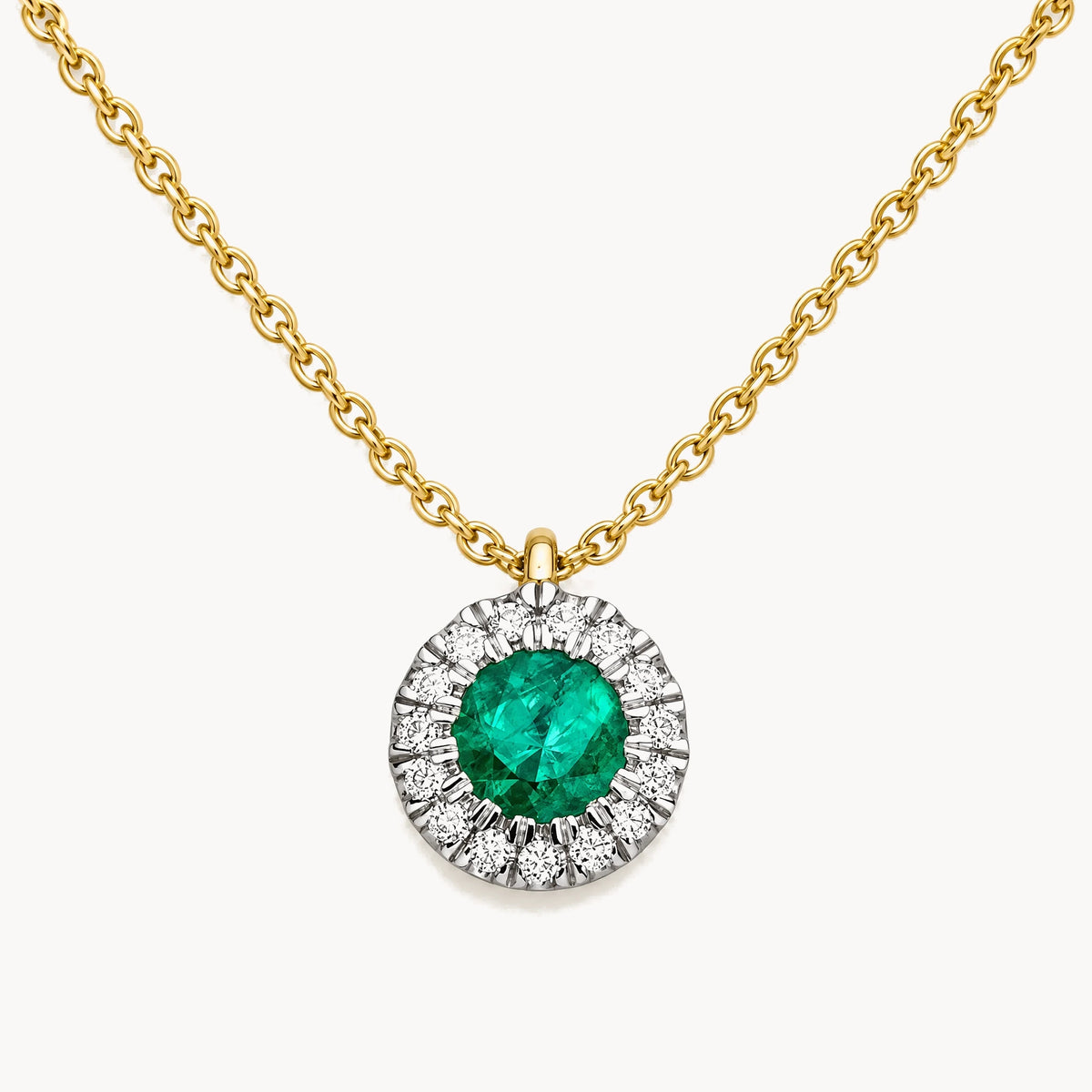 Collier in 585er Gold mit Farbsteinen & Diamant