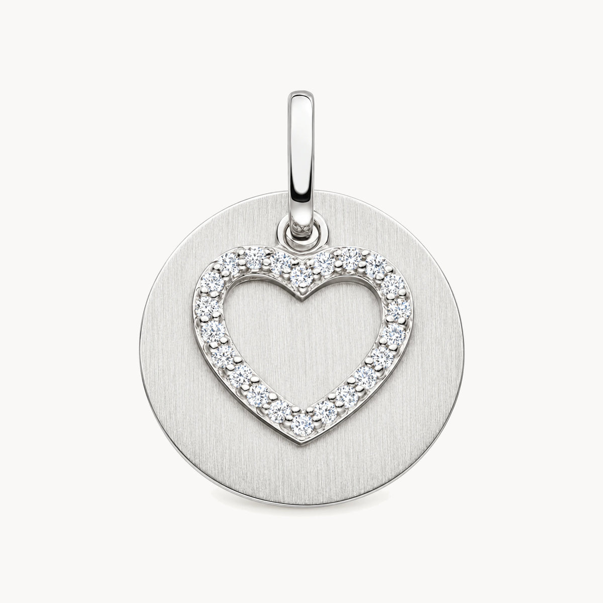Gravuranhänger in 925er Silber rhodiniert mit Zirkonia