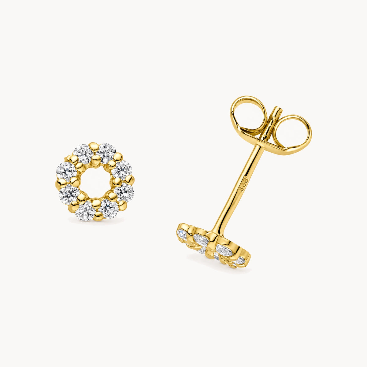 Ohrstecker in 333er Gelbgold mit Zirkonia