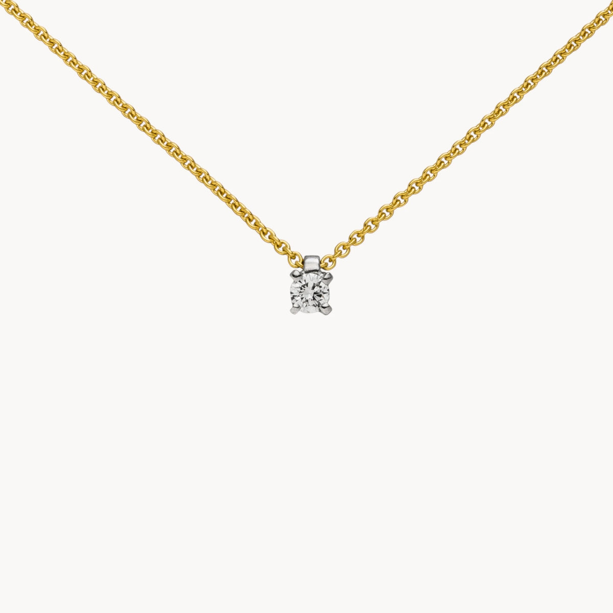 Collier in 950er Platin & 585er Gold mit Diamant