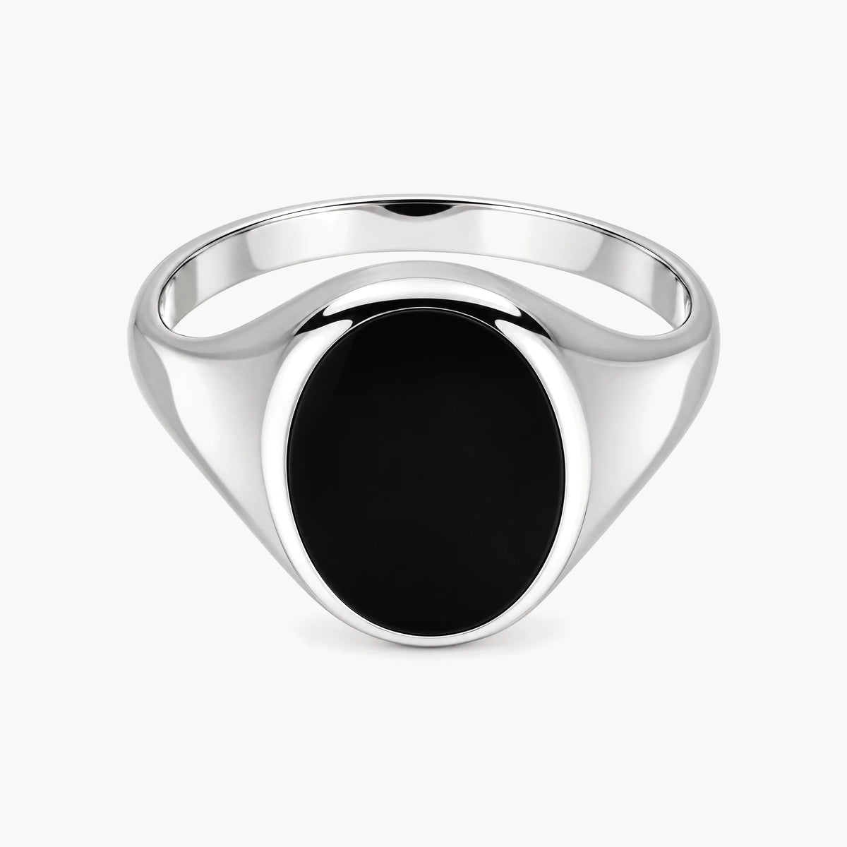 Herrenring in 925er Silber rhodiniert mit Onyx