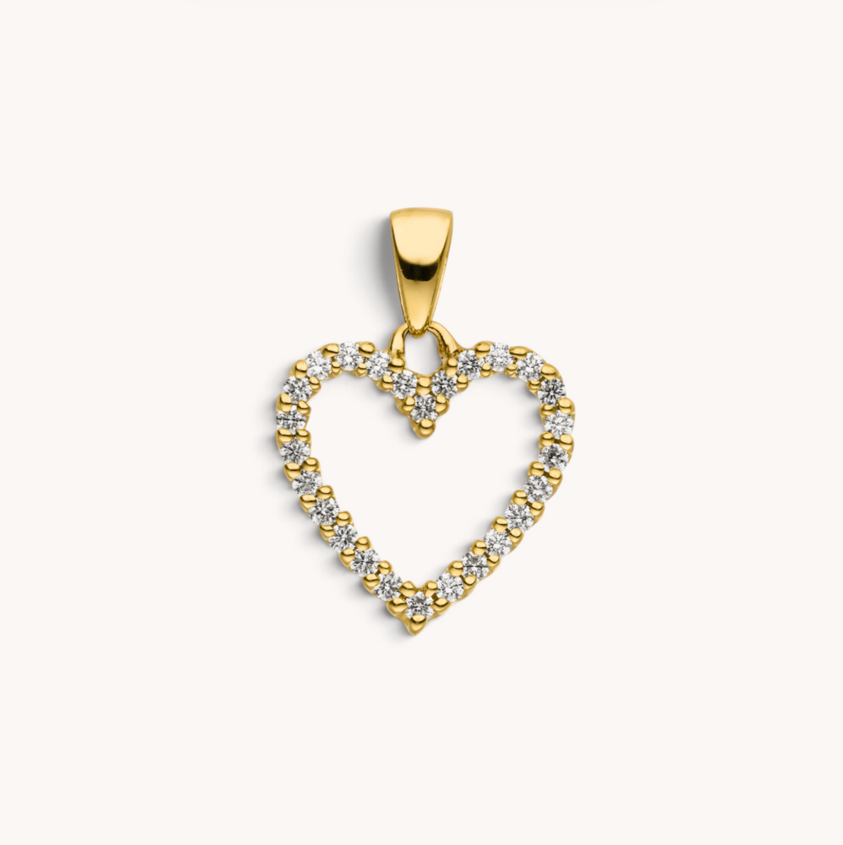 Herzanhänger in 585er Gold mit Diamant