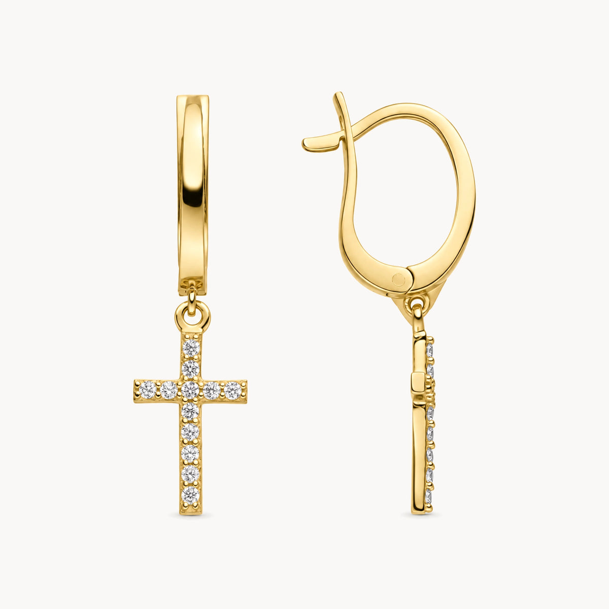Creole in 333er Gelbgold mit Zirkonia