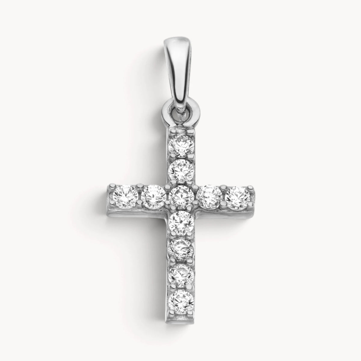Kreuzanhänger in 333er Gold mit Zirkonia