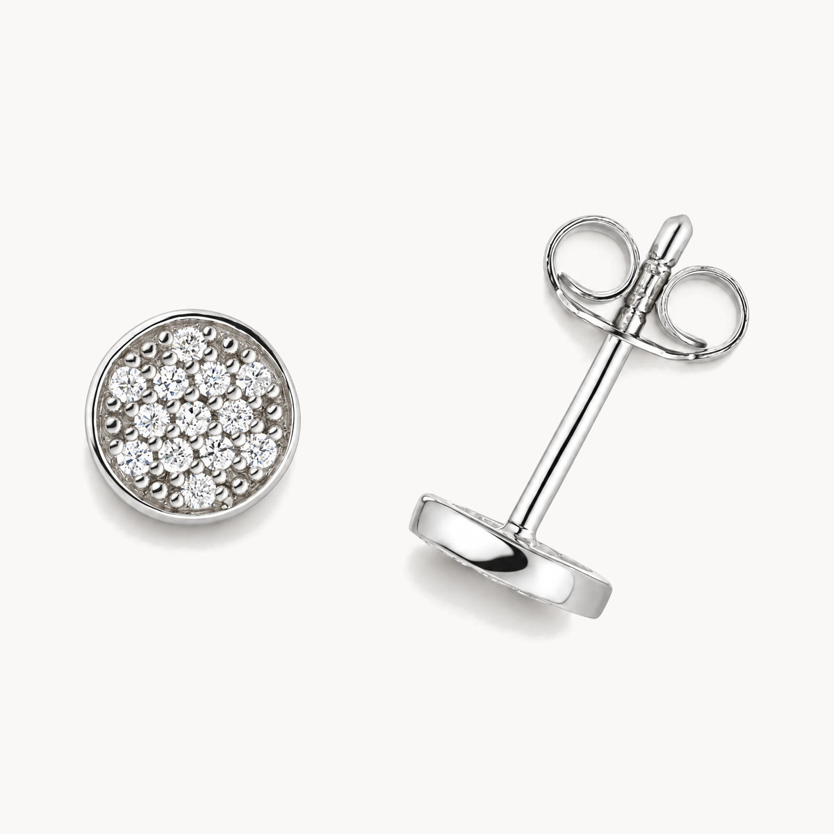 Ohrstecker in 925er Silber mit Zirkonia – rhodiniert
