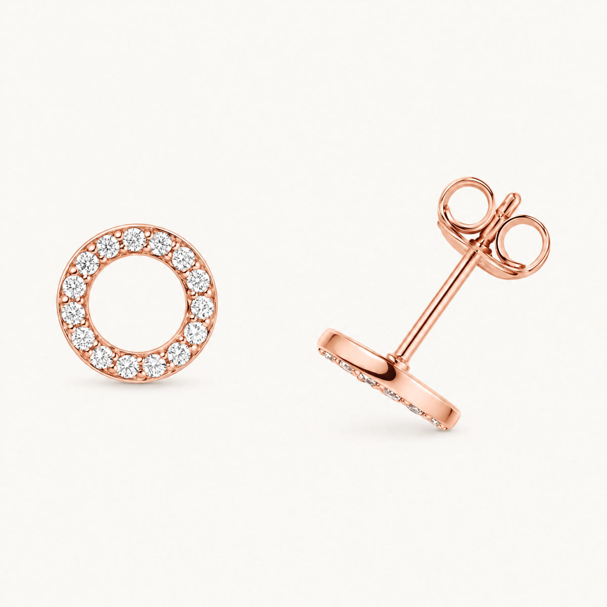 Ohrstecker in 925er Silber mit Zirkonia – rosé vergoldet