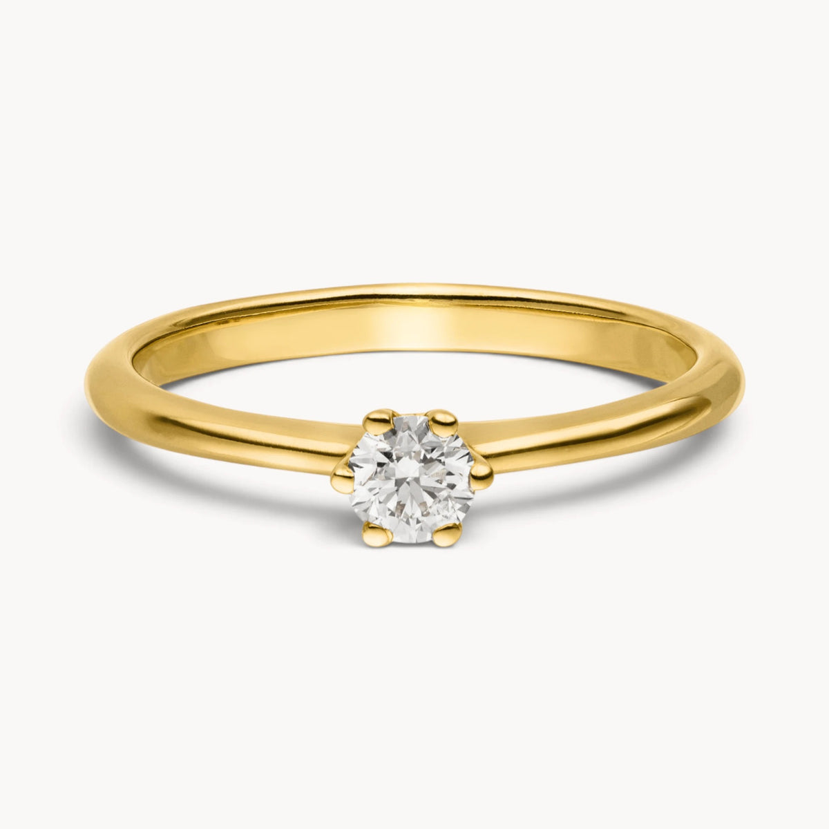 Solitärring in 585er Gold mit Diamant