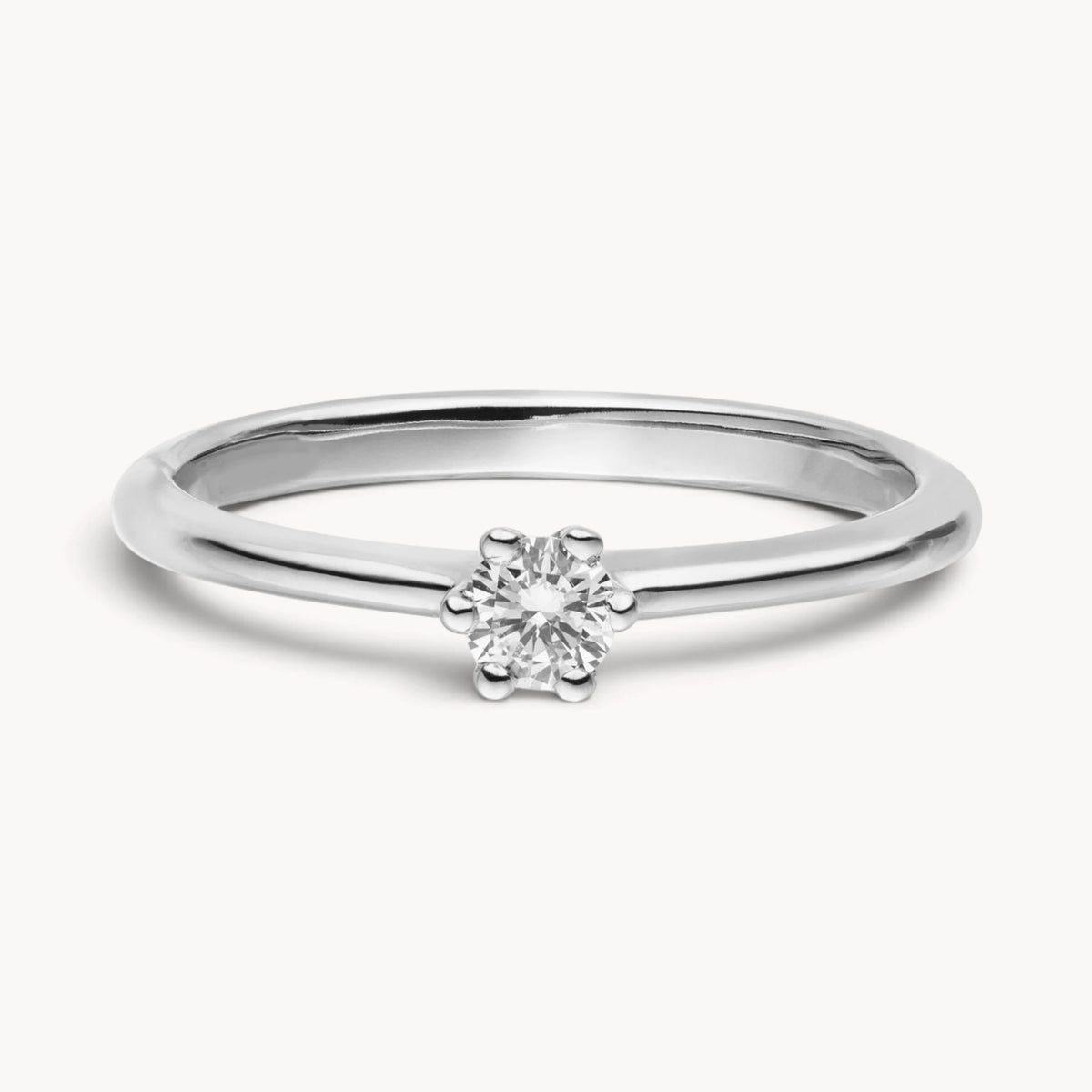 Solitärring in 585er Gold mit Diamant