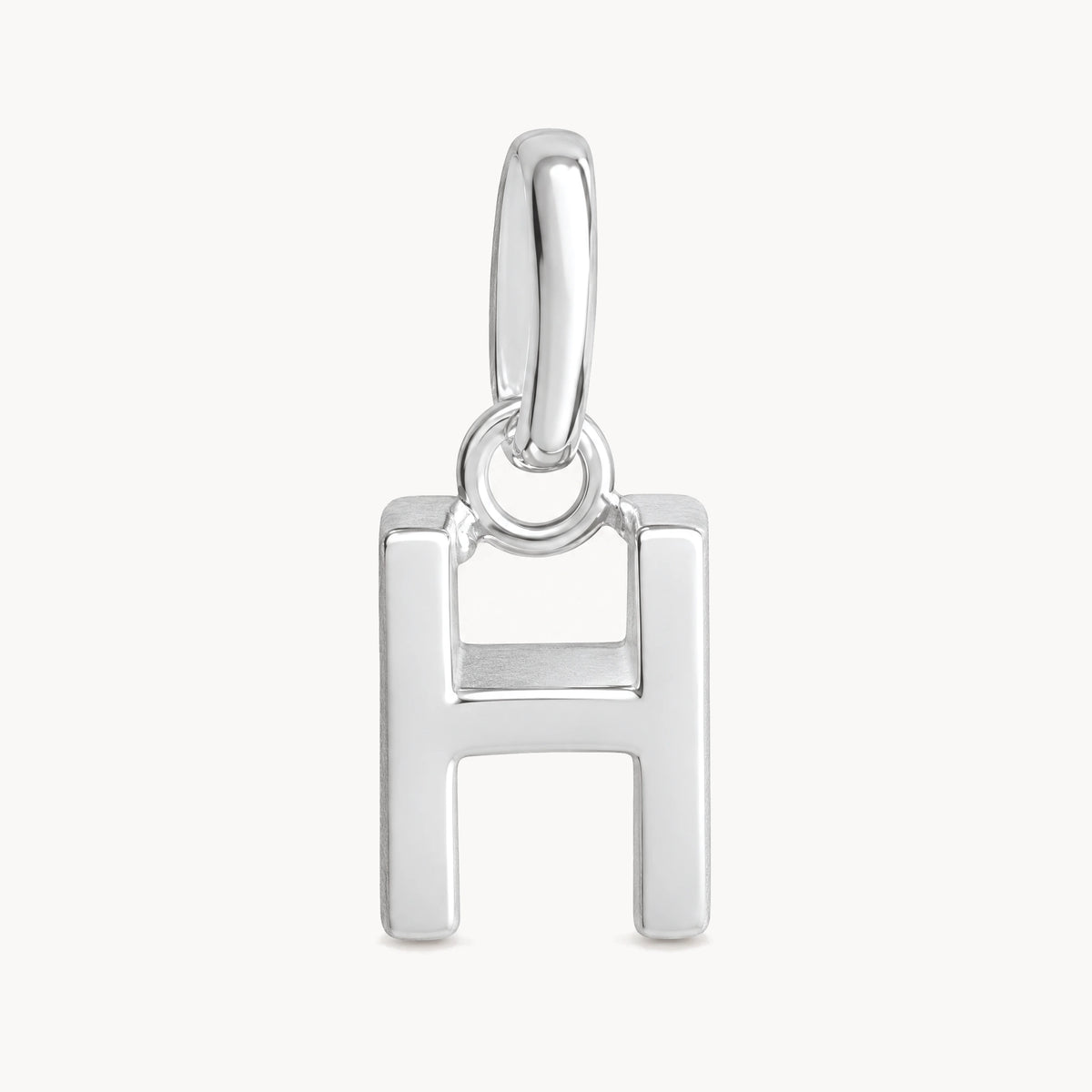 Buchstabenanhänger „H“ in 925er Silber rhodiniert, massiv