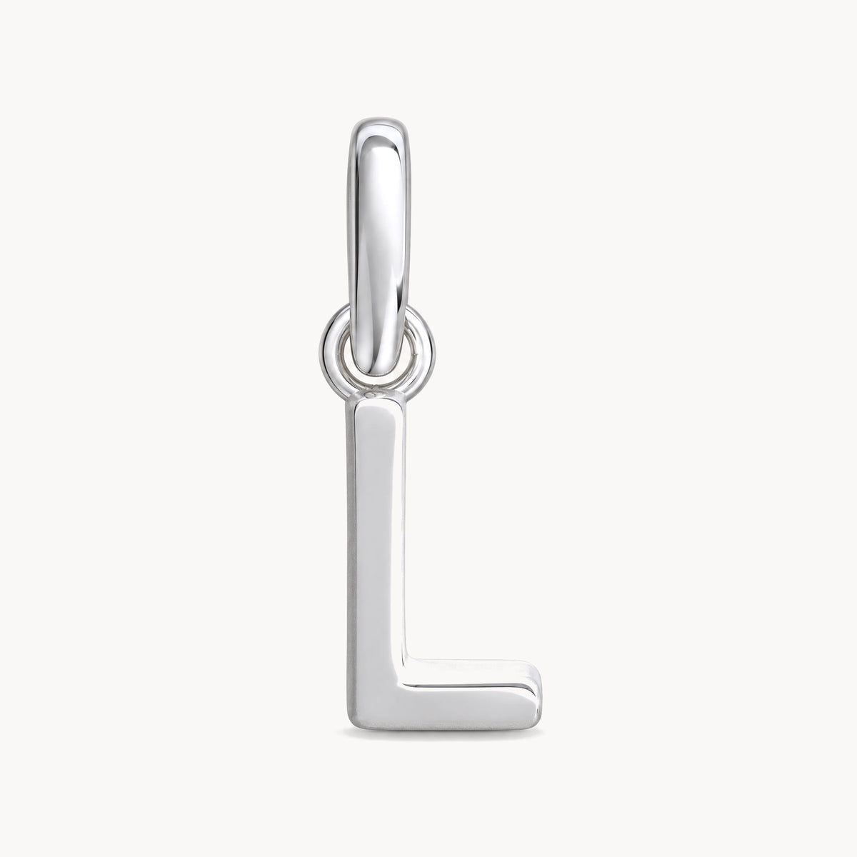 Buchstabenanhänger „L“ in 925er Silber rhodiniert, massiv