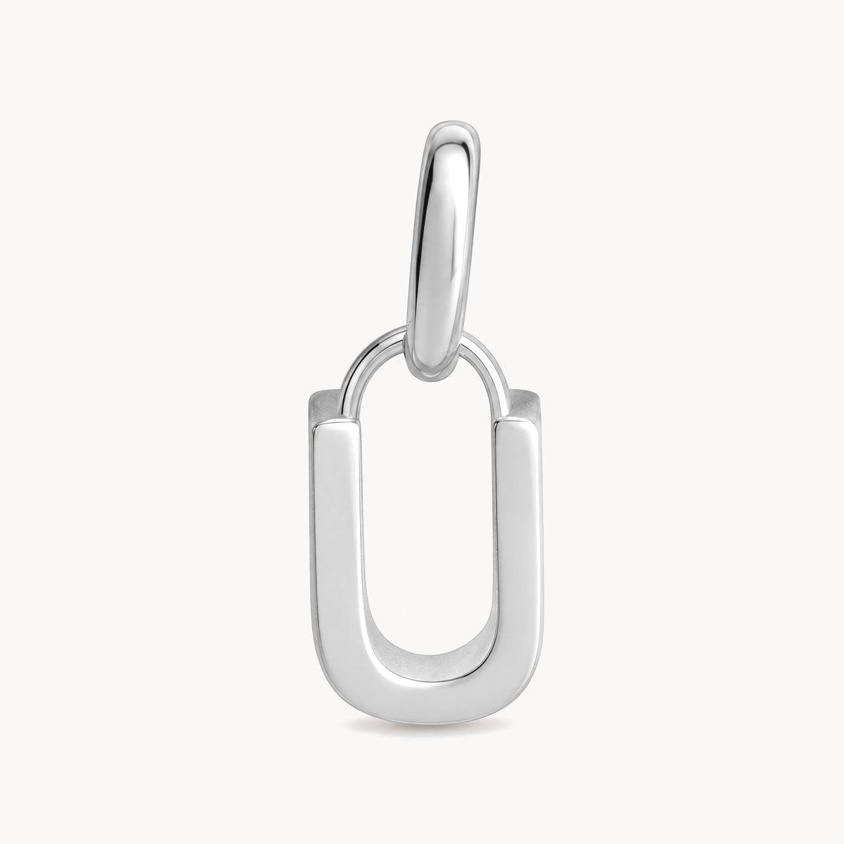 Buchstabenanhänger „U“ in 925er Silber rhodiniert, massiv