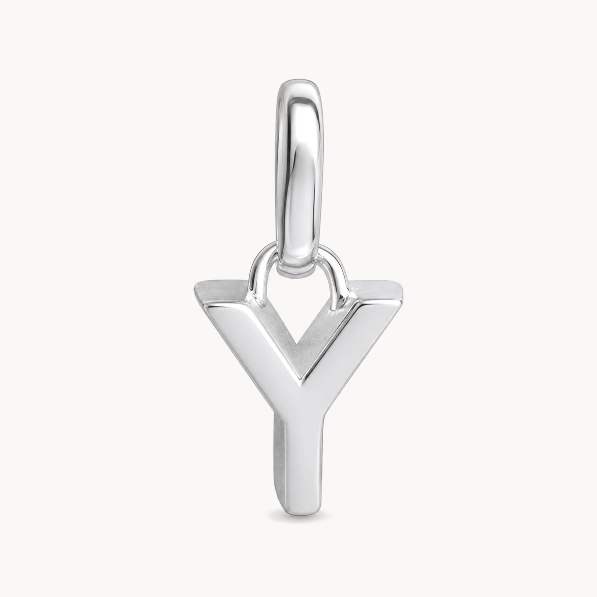 Buchstabenanhänger „Y“ in 925er Silber rhodiniert, massiv