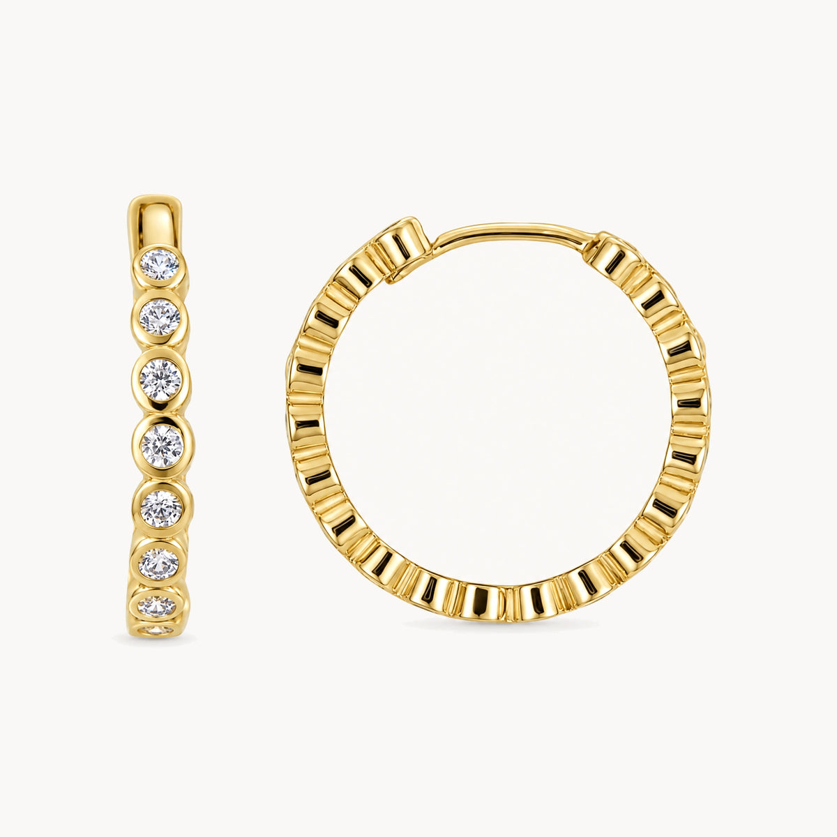 Creole in 333er Gelbgold mit Zirkonia