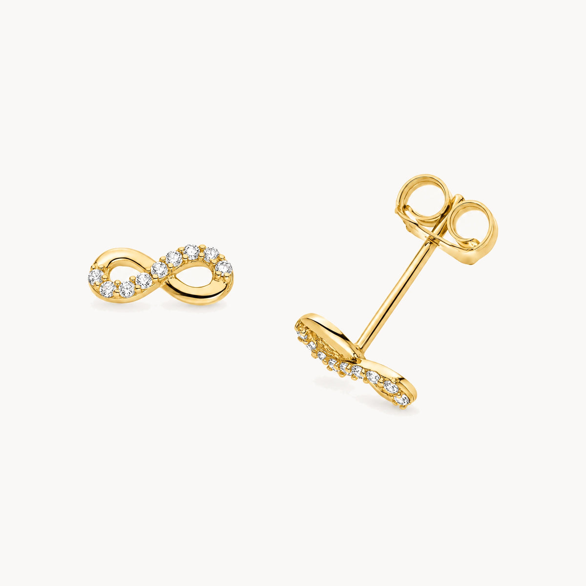 Ohrstecker in 333er Gelbgold mit Zirkonia
