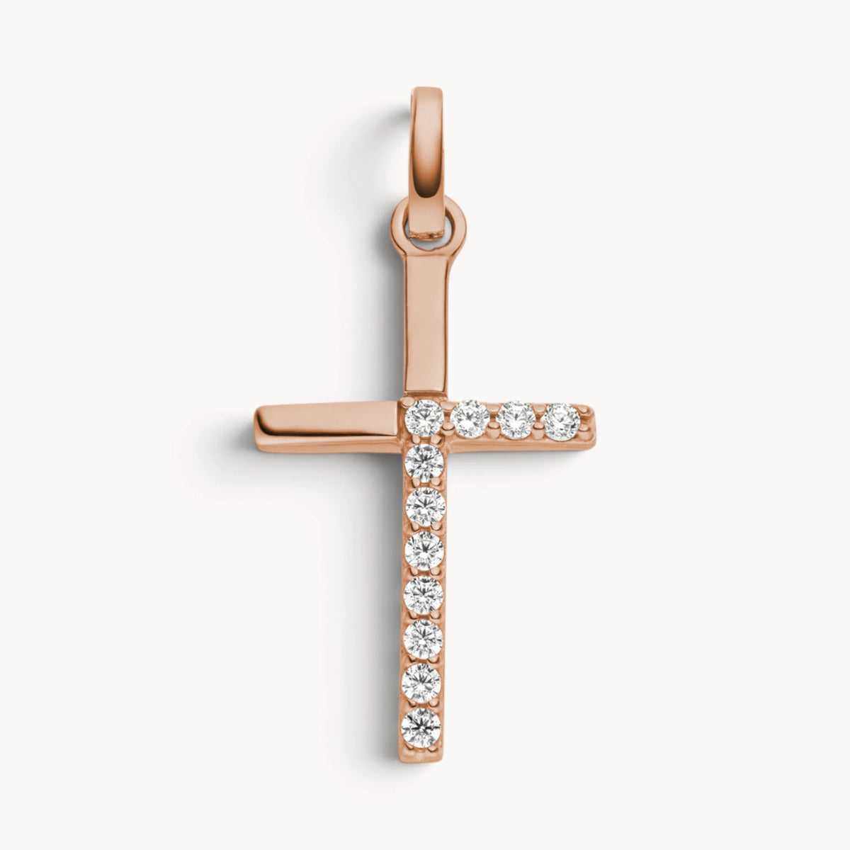 Kreuzanhänger in Gold & Silber mit Zirkonia