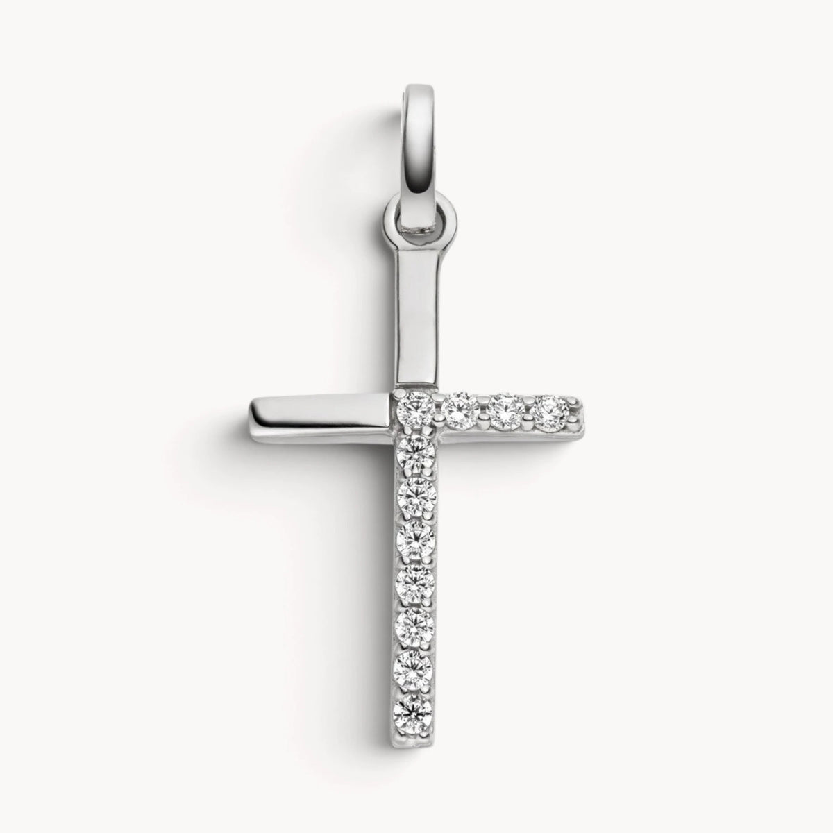 Kreuzanhänger in Gold & Silber mit Zirkonia
