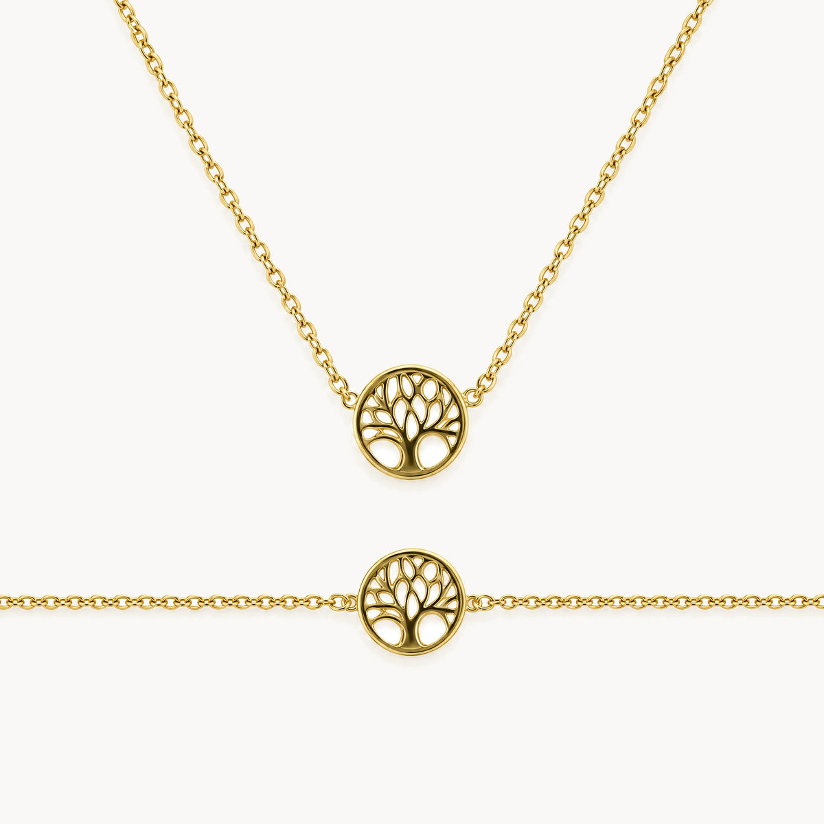 Armband & Kette in 333er Gelbgold mit Zirkonia
