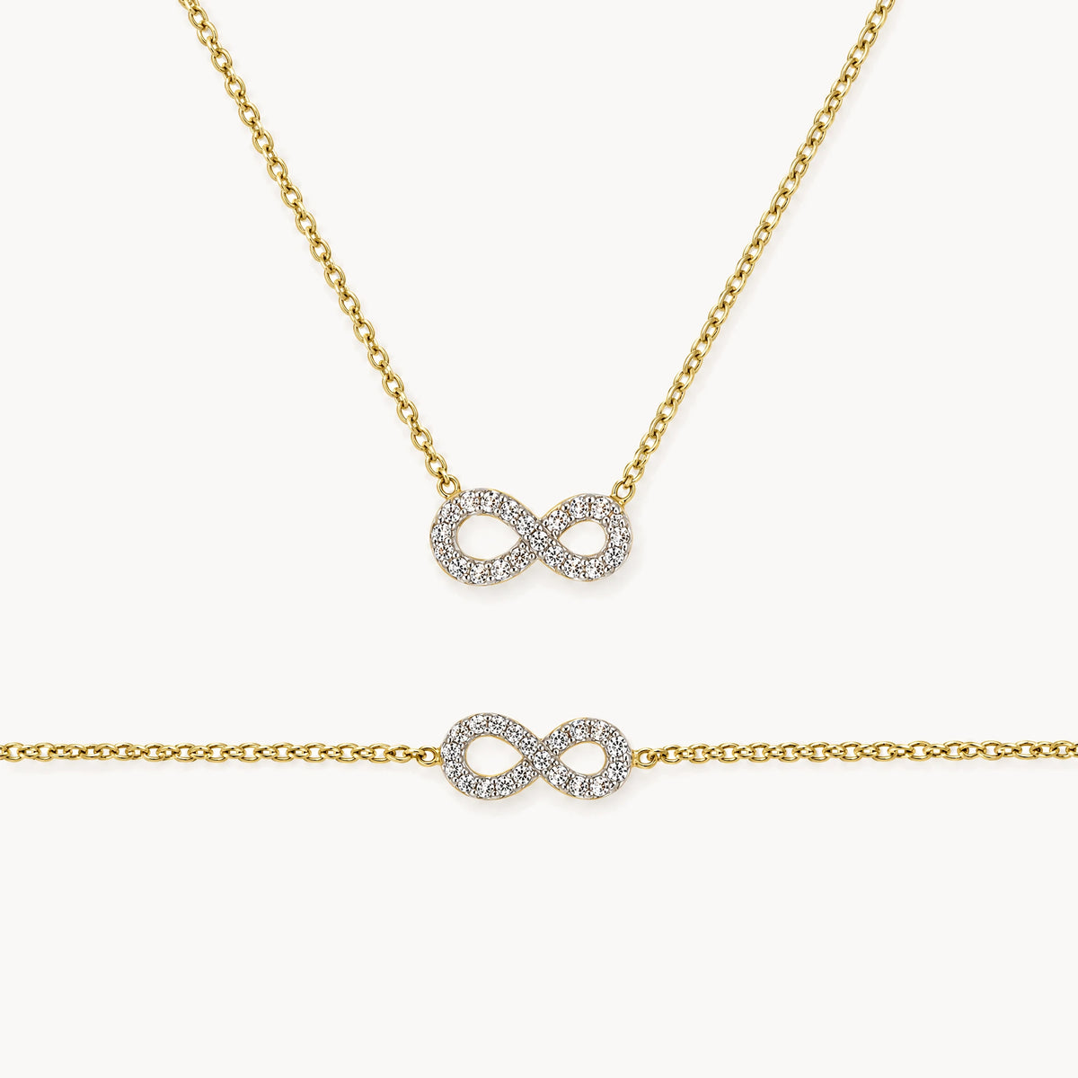 Armband & Kette in 333er Gelbgold mit Zirkonia
