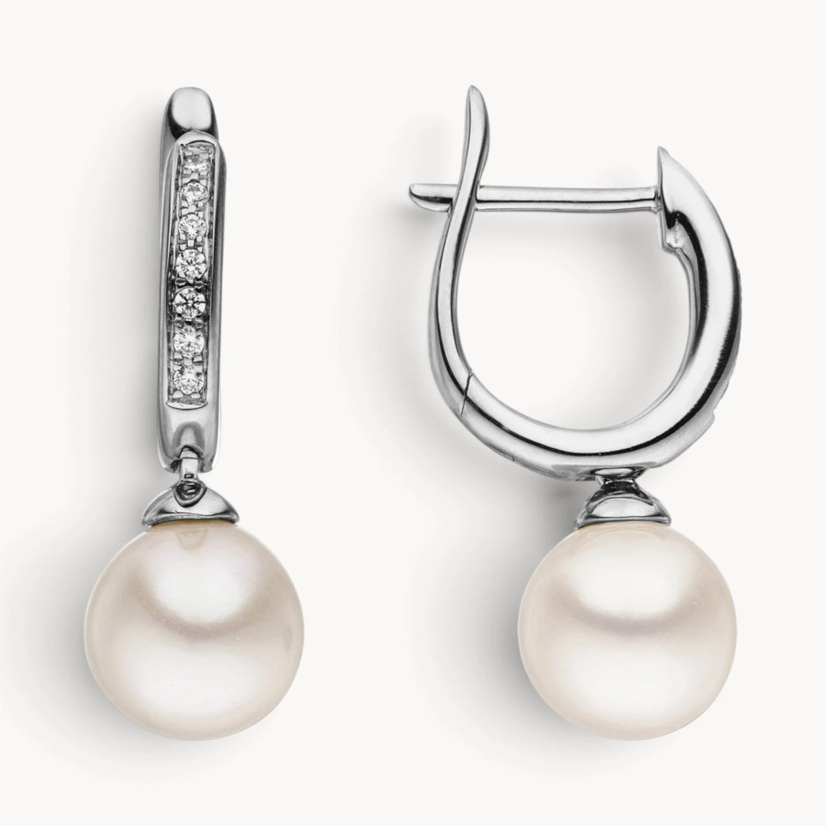 Creole in Gold & Silber mit Zuchtperle & Zirkonia oder Diamant