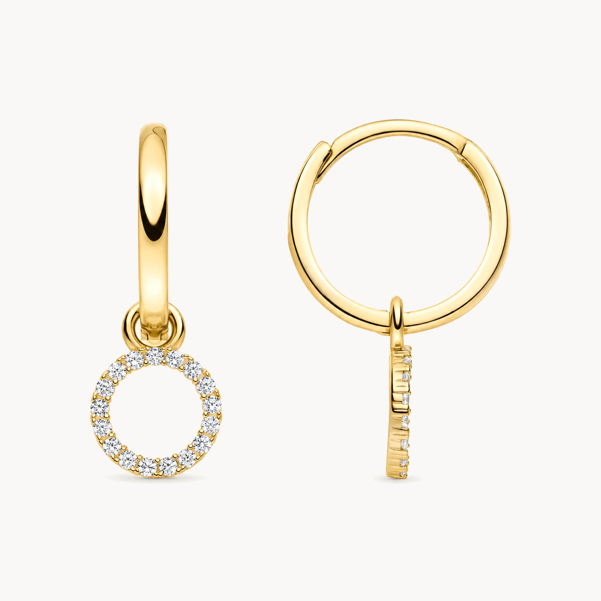 Creole in 333er Gelbgold mit Zirkonia