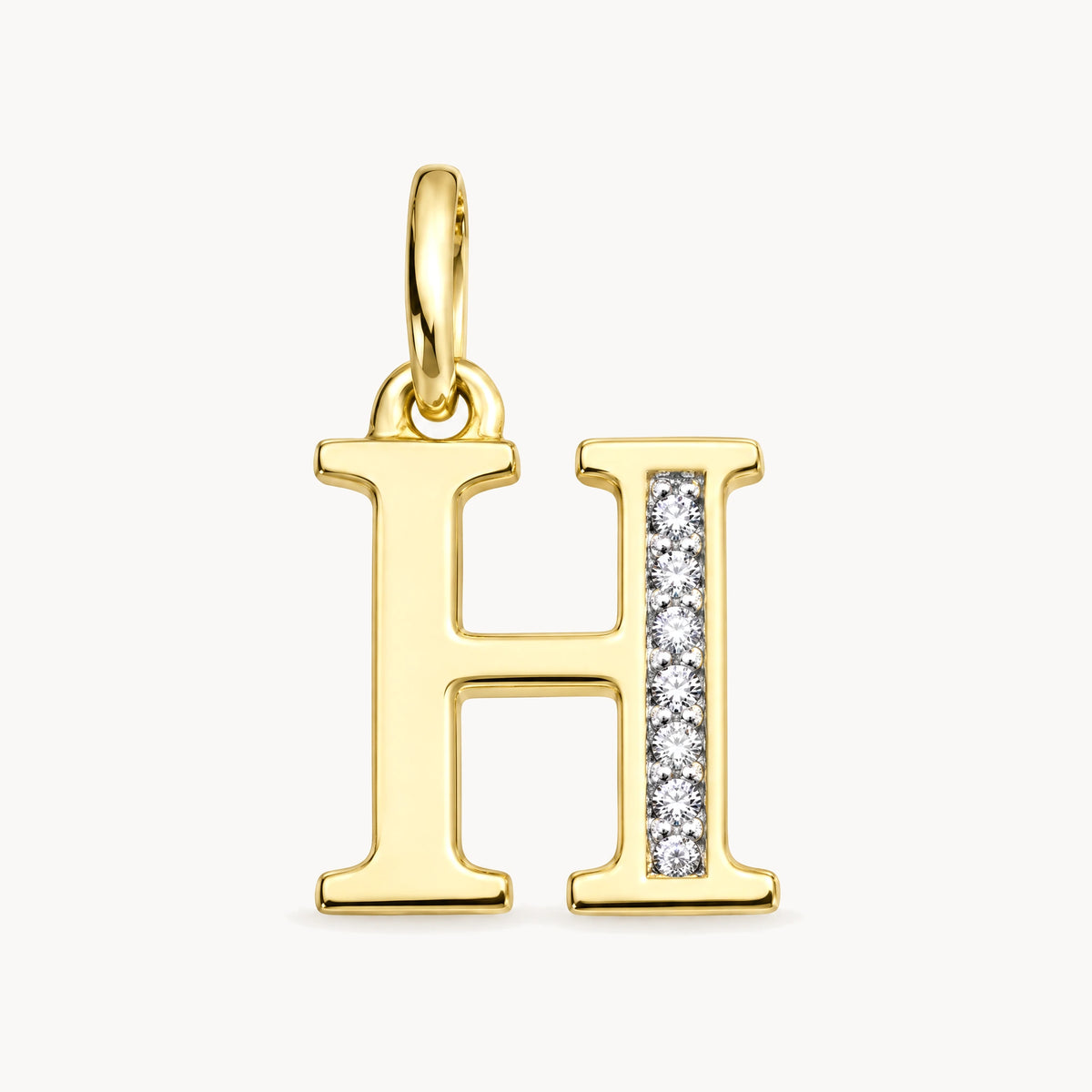 Buchstabenanhänger in 585er Gelbgold mit Diamant – Buchstabe H