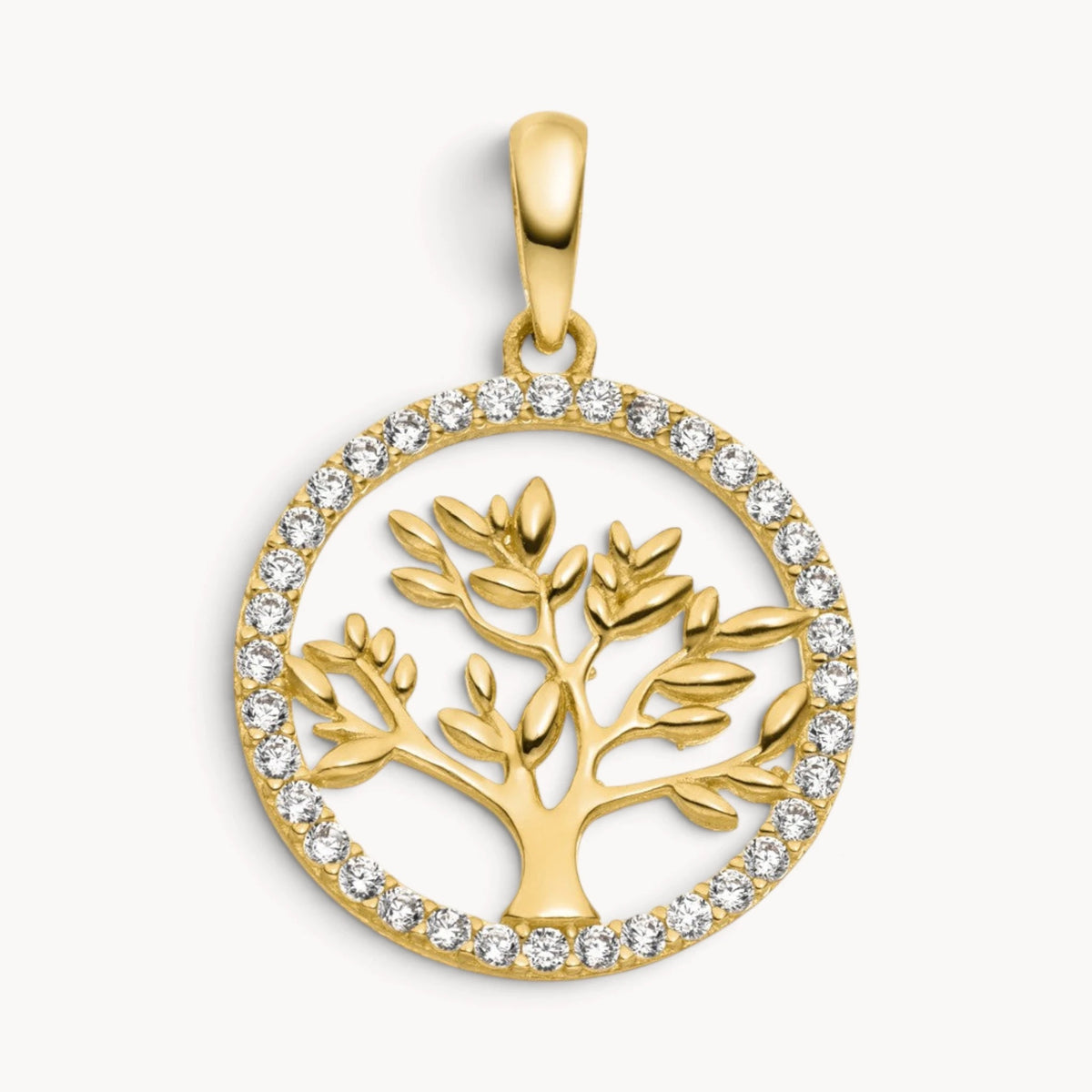 Glücksanhänger in Gelbgold mit Zirkonia