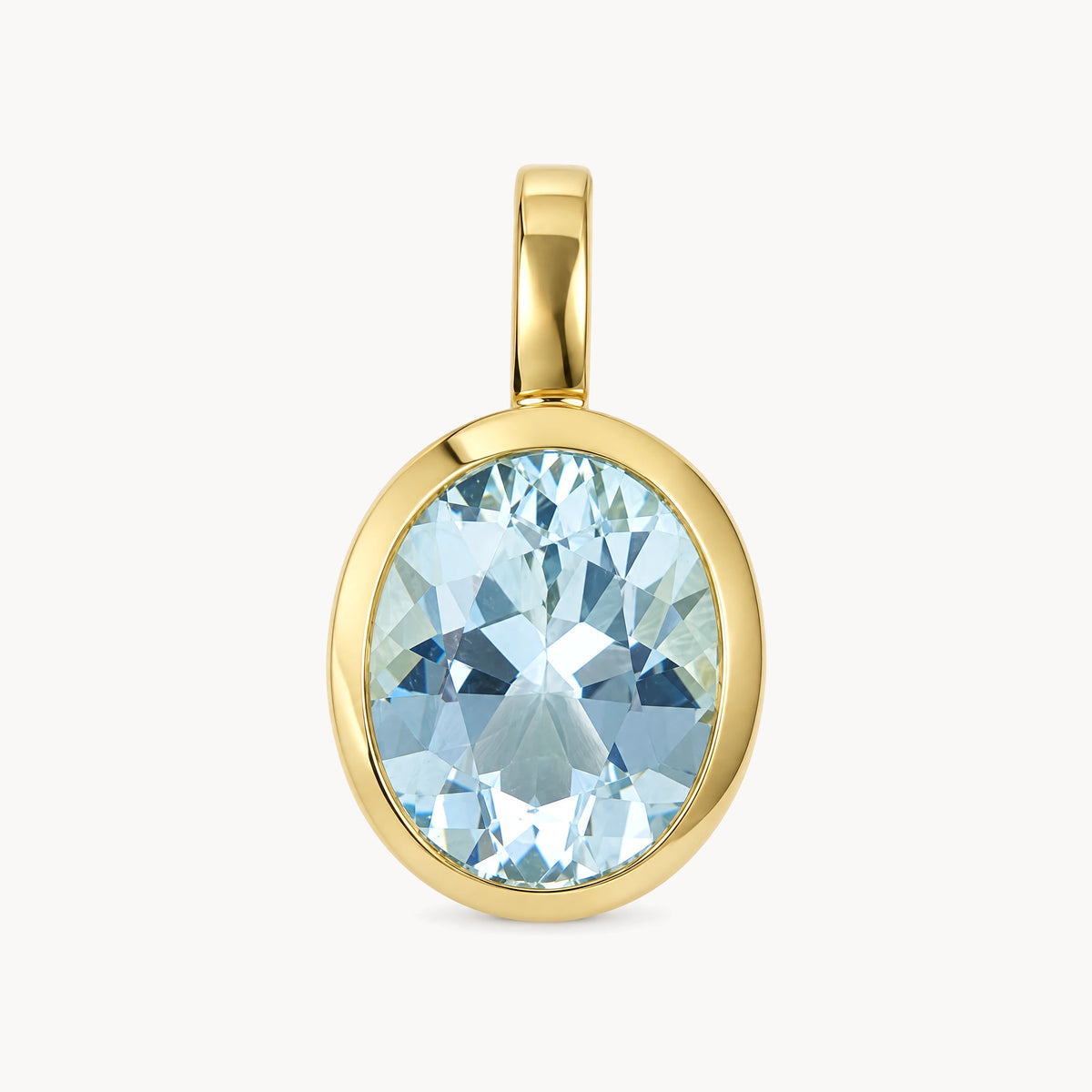 Anhänger in 585er Gelbgold mit Aquamarin
