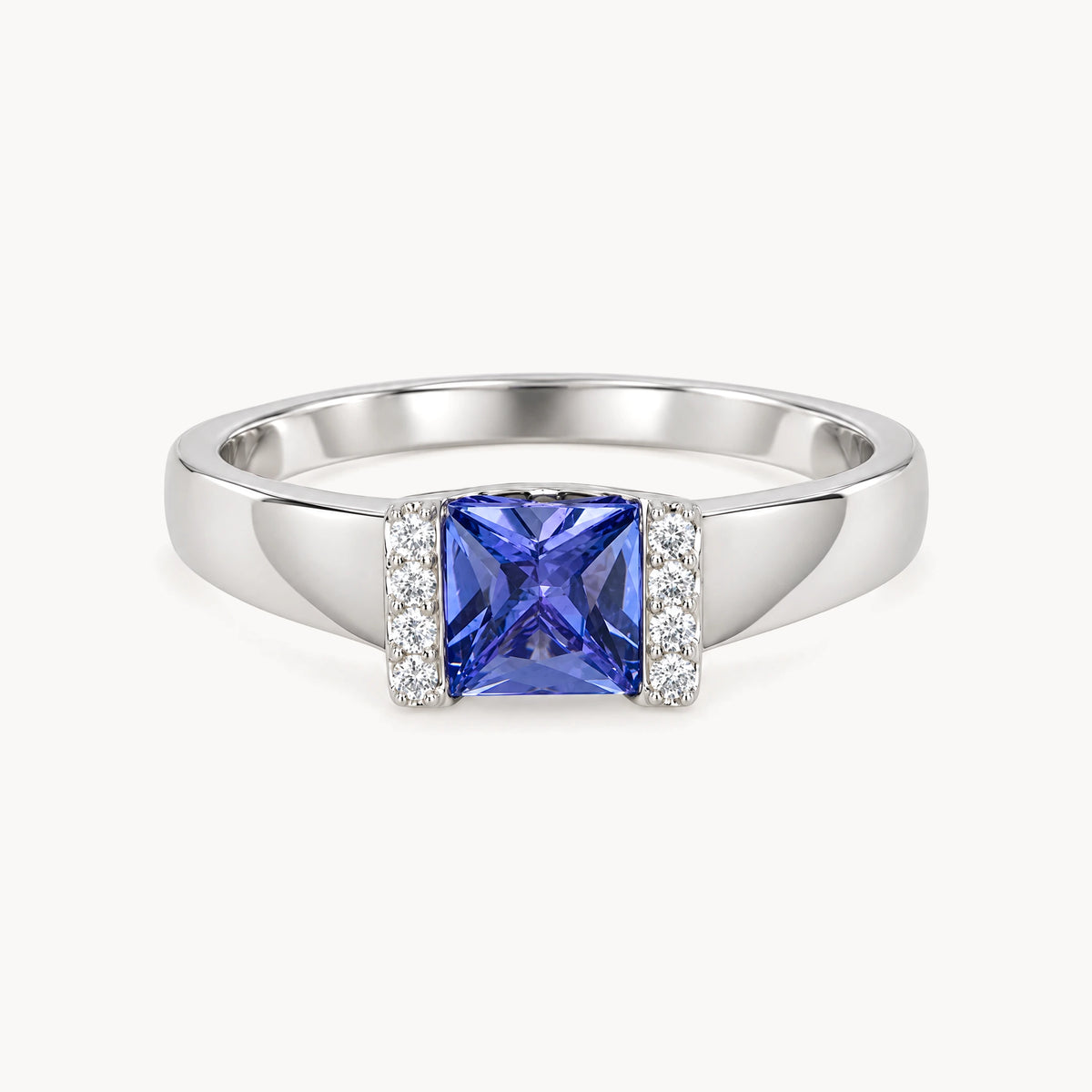 Ring in 585er Weißgold mit Diamant & Tansanit