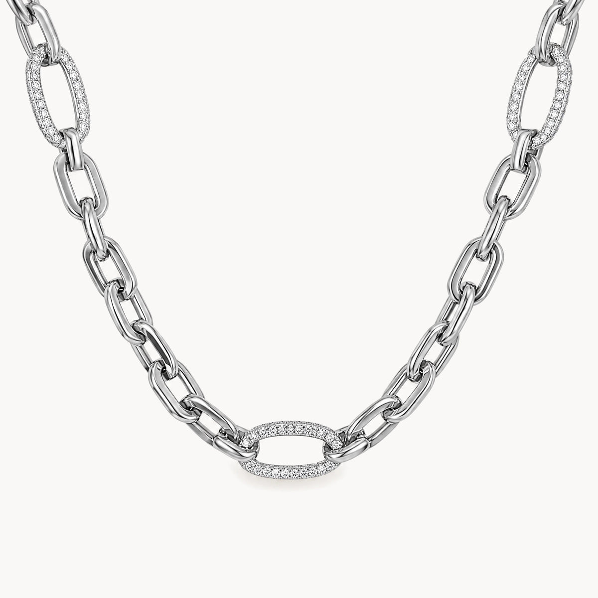 Collier in 925er Silber rhodiniert mit Zirkonia