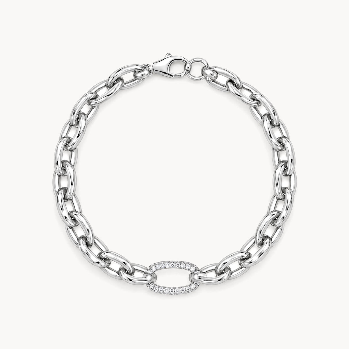 Armband in 925er Silber rhodiniert mit Zirkonia