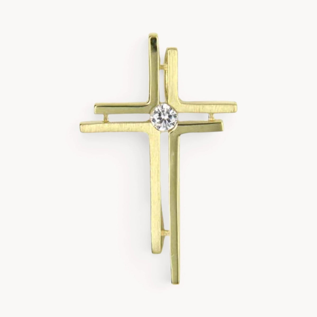 Kreuzanhänger in Gold & Silber mit Zirkonia