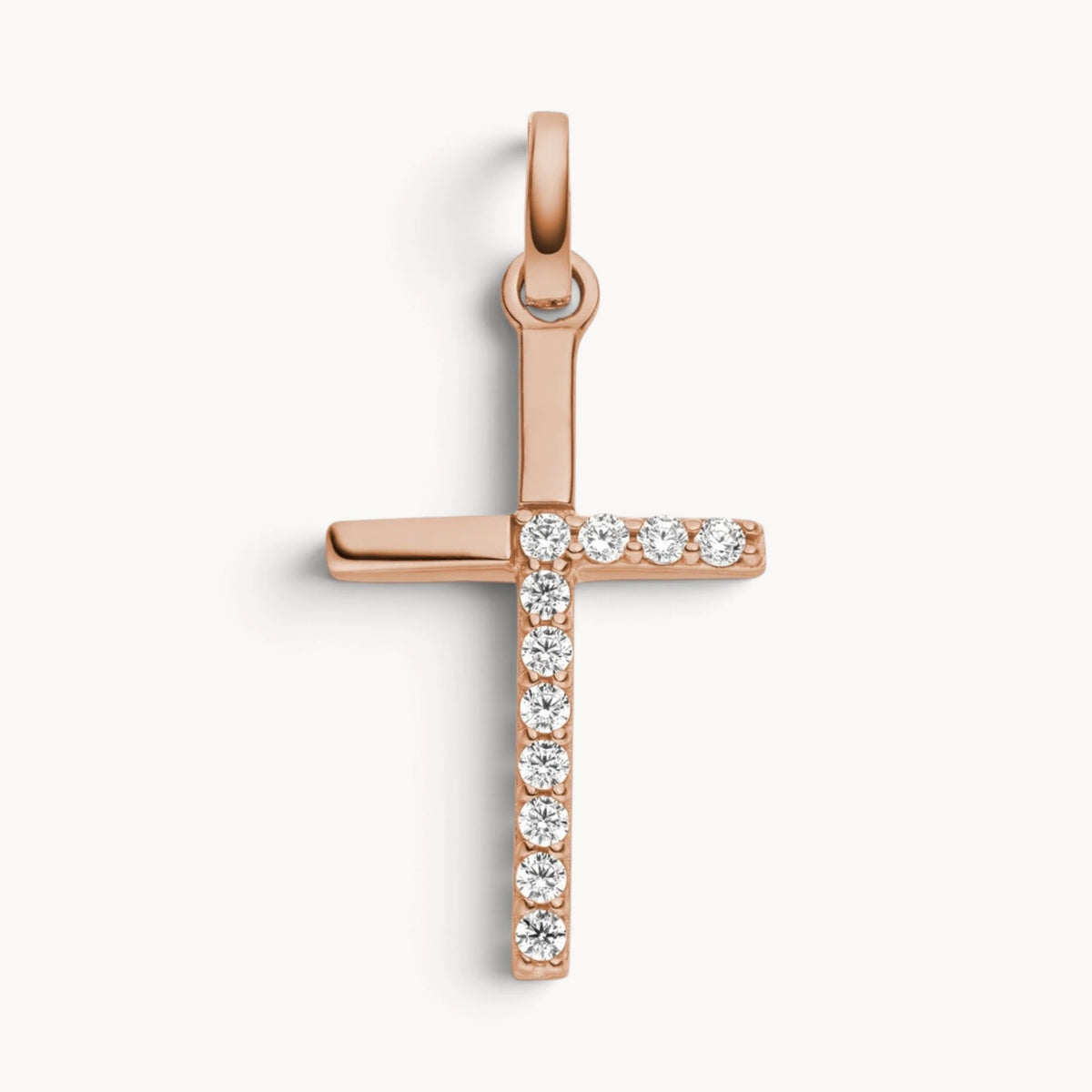 Kreuzanhänger in Gold & Silber mit Zirkonia