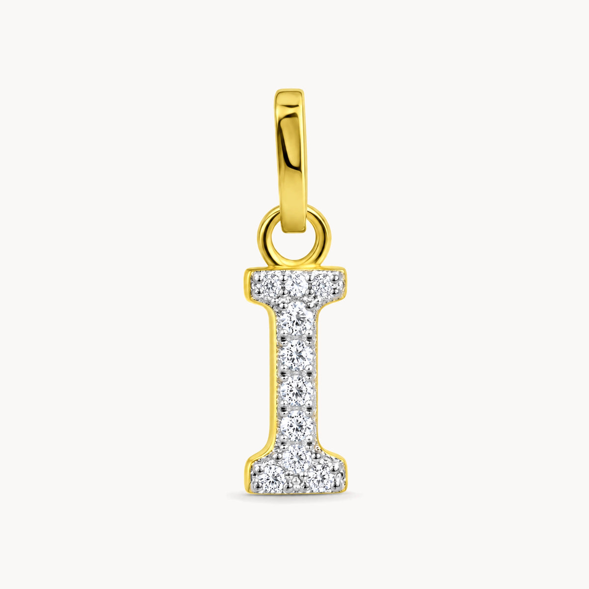 Buchstabenanhänger in 333er Gelbgold mit Zirkonia – Buchstabe I
